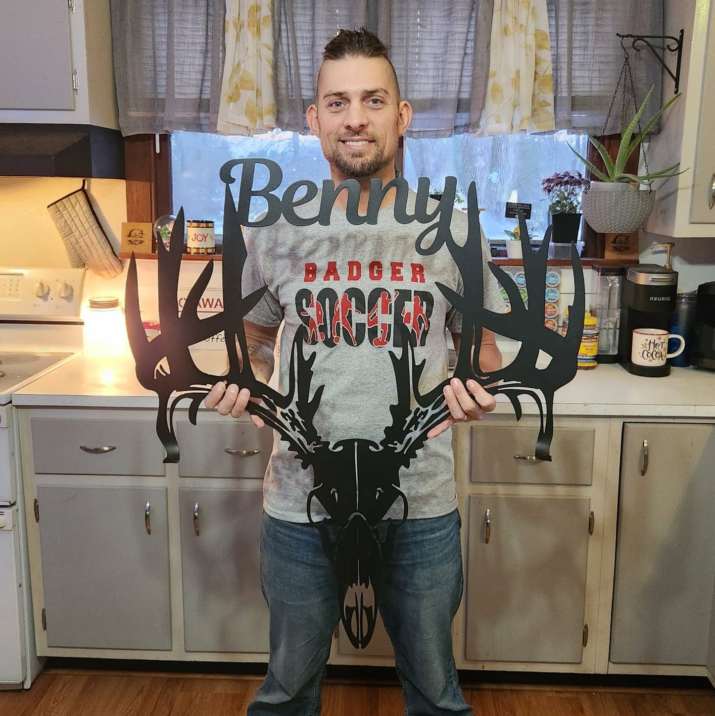 custom name bow rack black metal