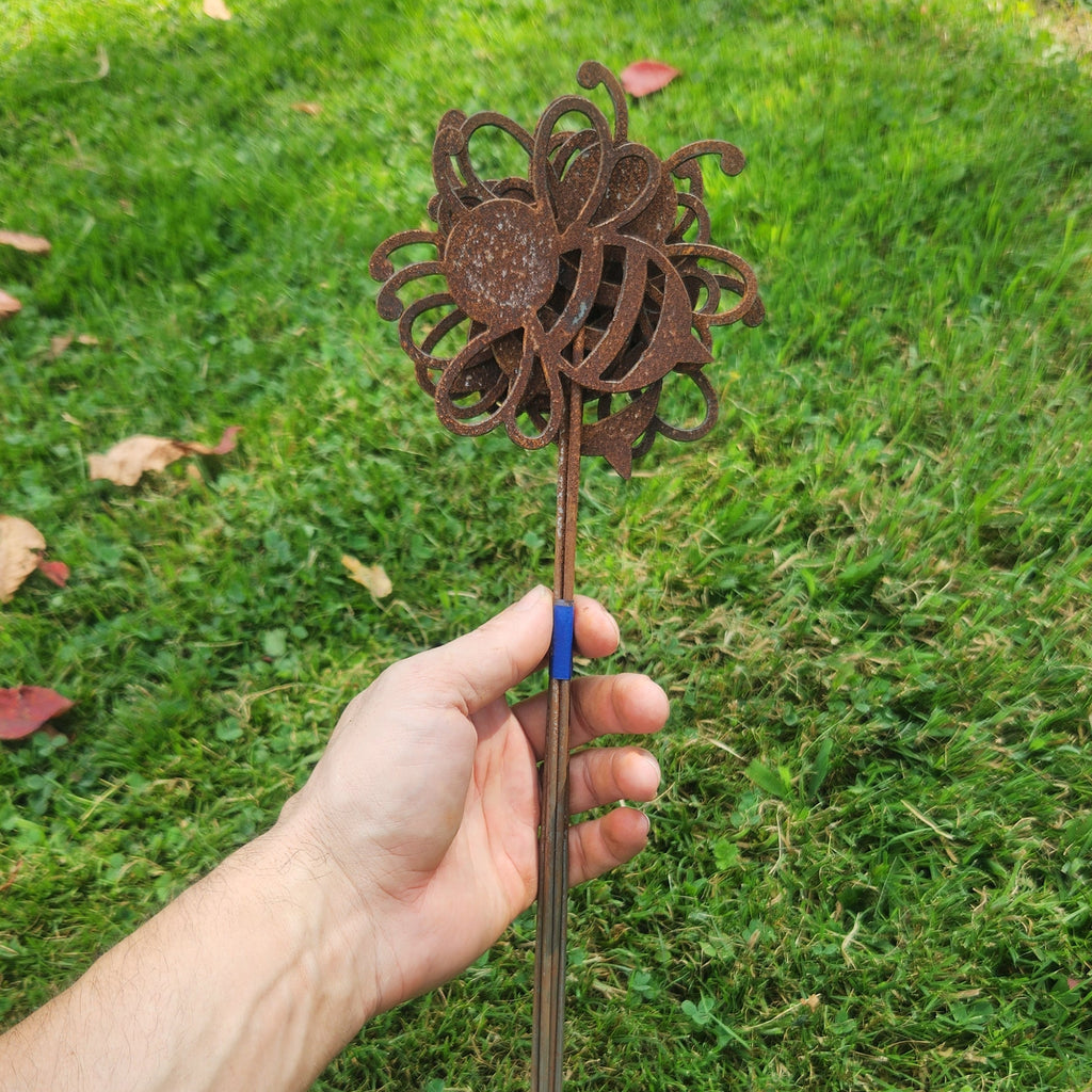 Rustic bee stakes in a bundle size comparison.