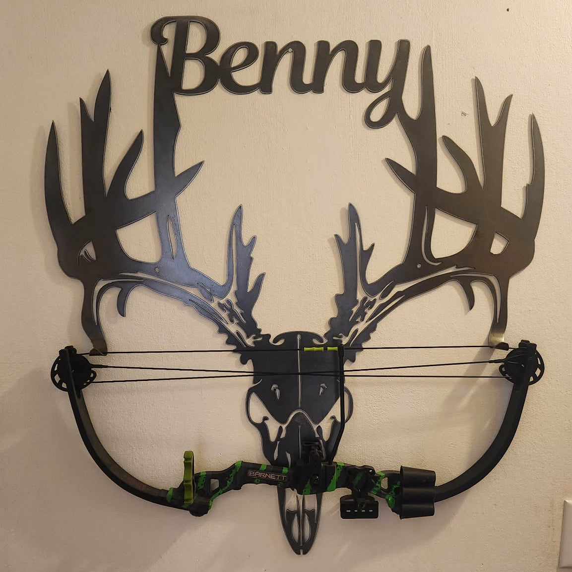 Deer skull bow rack for youth bow