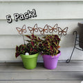 Rustic metal butterfly plant stakes 5 pack