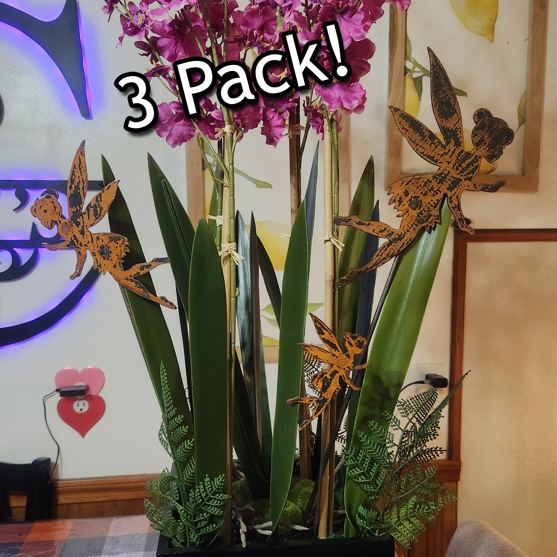 Rustic metal fairy plant stakes