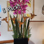 Rustic metal hummingbird 5 pack plant stakes.