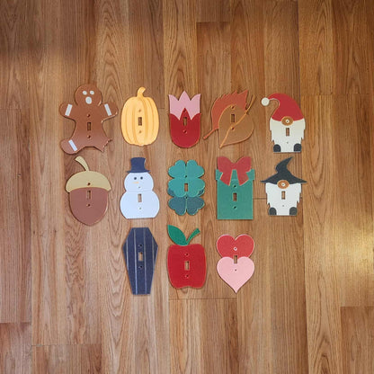Decorative seasonal cute and easy to swap light switch cover plates