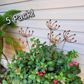 5 pack of rustic metal wind swept dandelions in a potted plant.