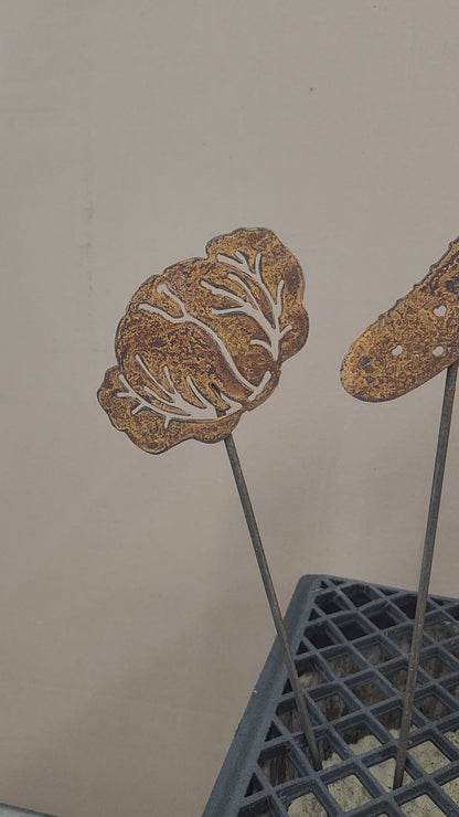 short video showing rustic metal plant stakes